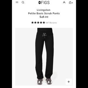 Figs Basic Livingston scrub bottoms in black